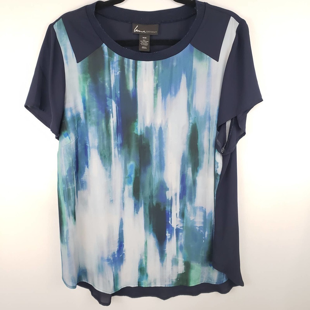 L.B. Chiffon Short-Sleeve Top Sz 18/20